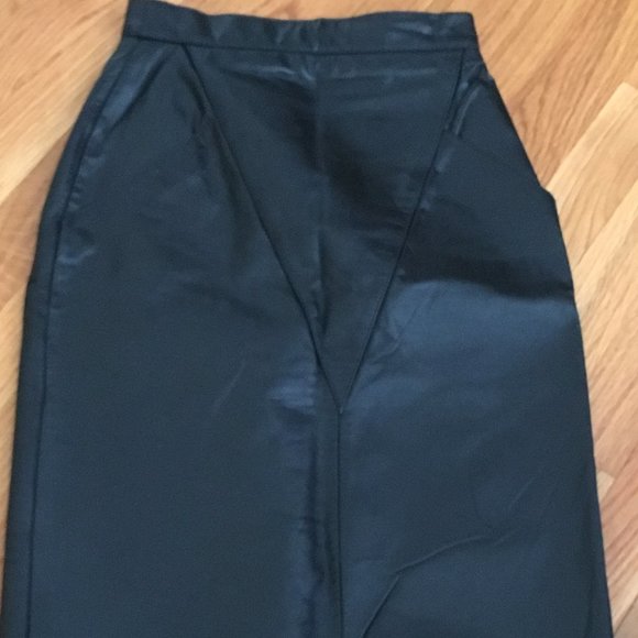 Wilson Dresses & Skirts - High Waisted Black Leather Skirt with Slit